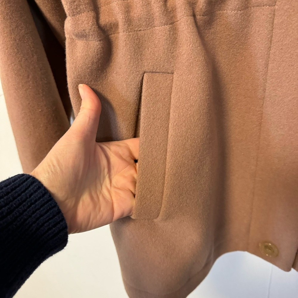 J Percy Merino Wool Coat Camel Midi Jacket Old Money Womens Medium / Large - Picture 6 of 11